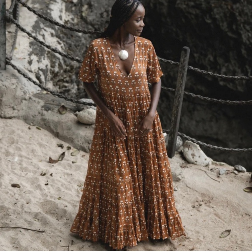 Daughters of India Chaaya Maxi in Chai